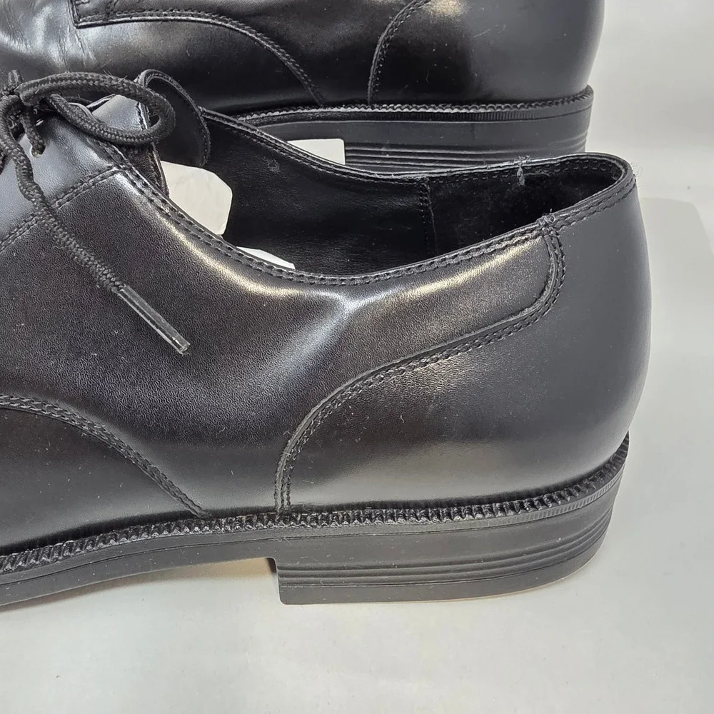 Hush Puppies Oxford Mens 13 M 15175 Black Leather Cap Toe Dress Shoes Excellent